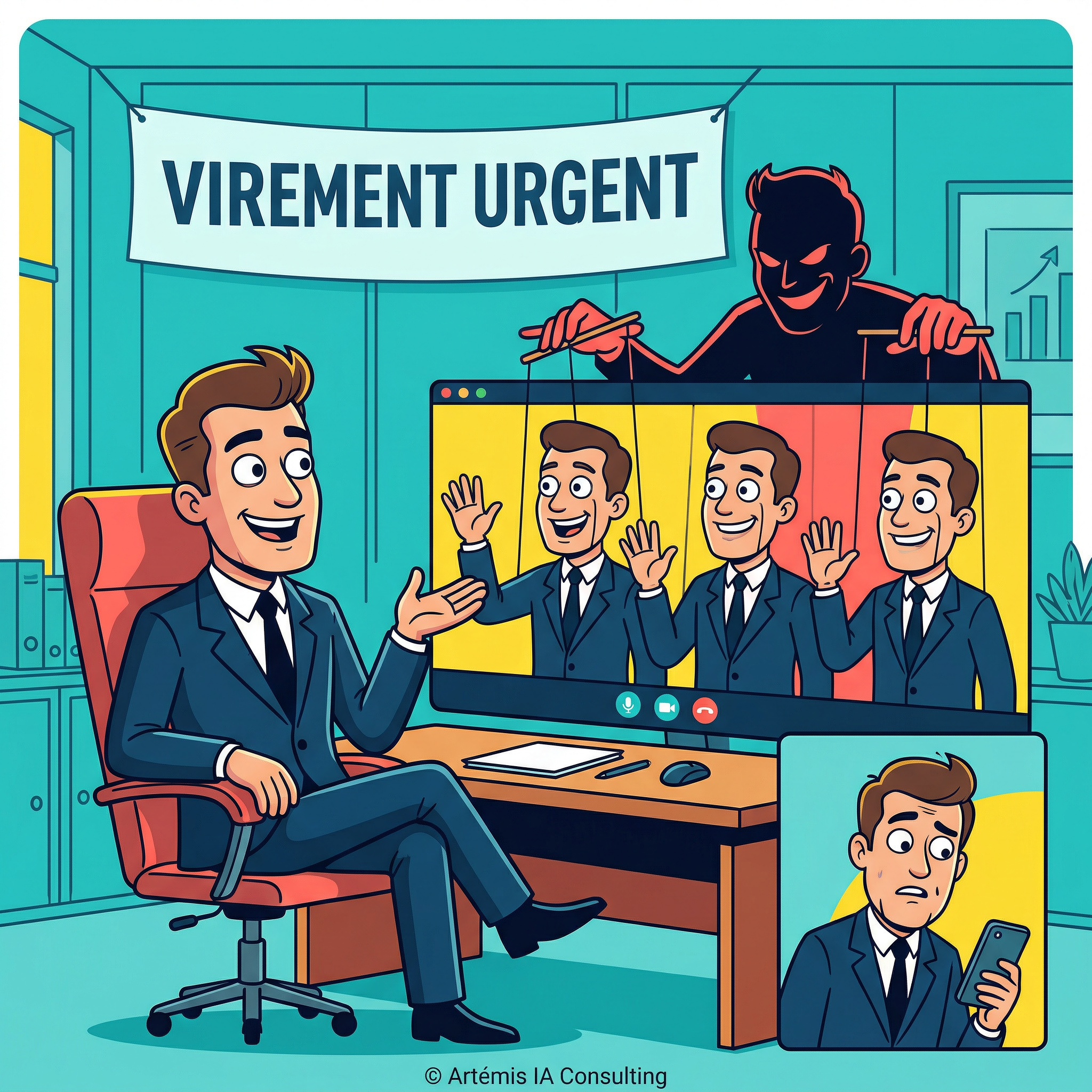 Illustration deepfake IA Artemis Consulting